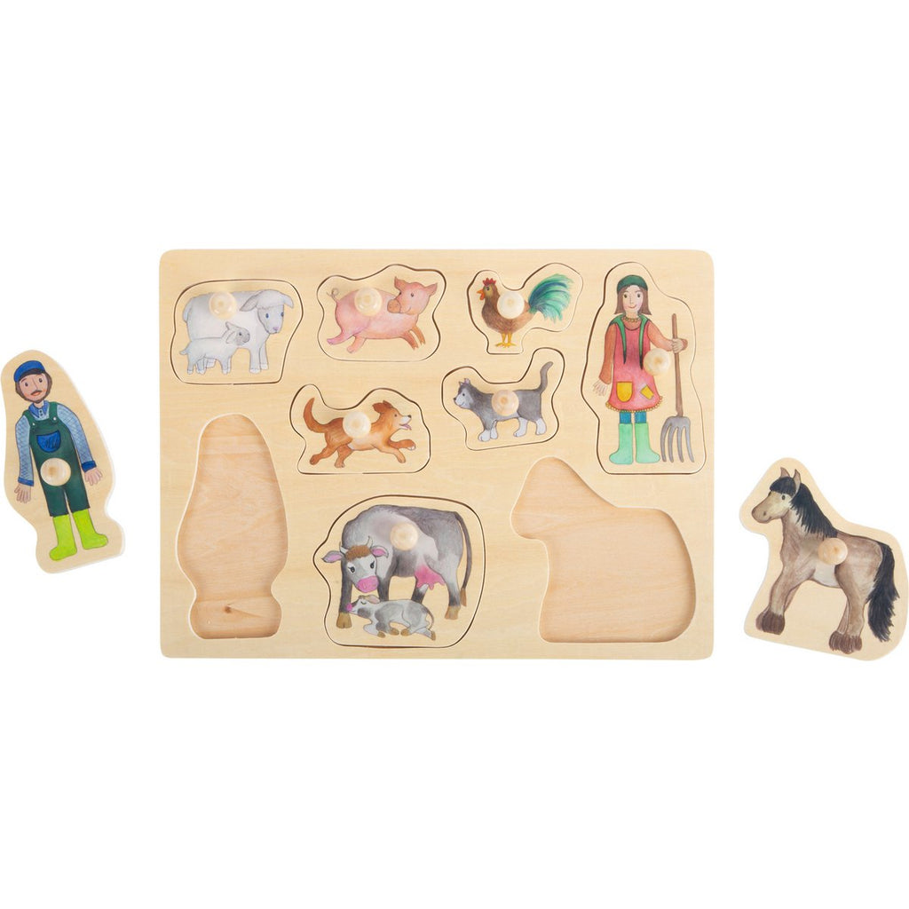 Houten legpuzzel boerderij en platteland