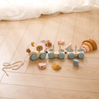 Houten speelgoedtrein dieren