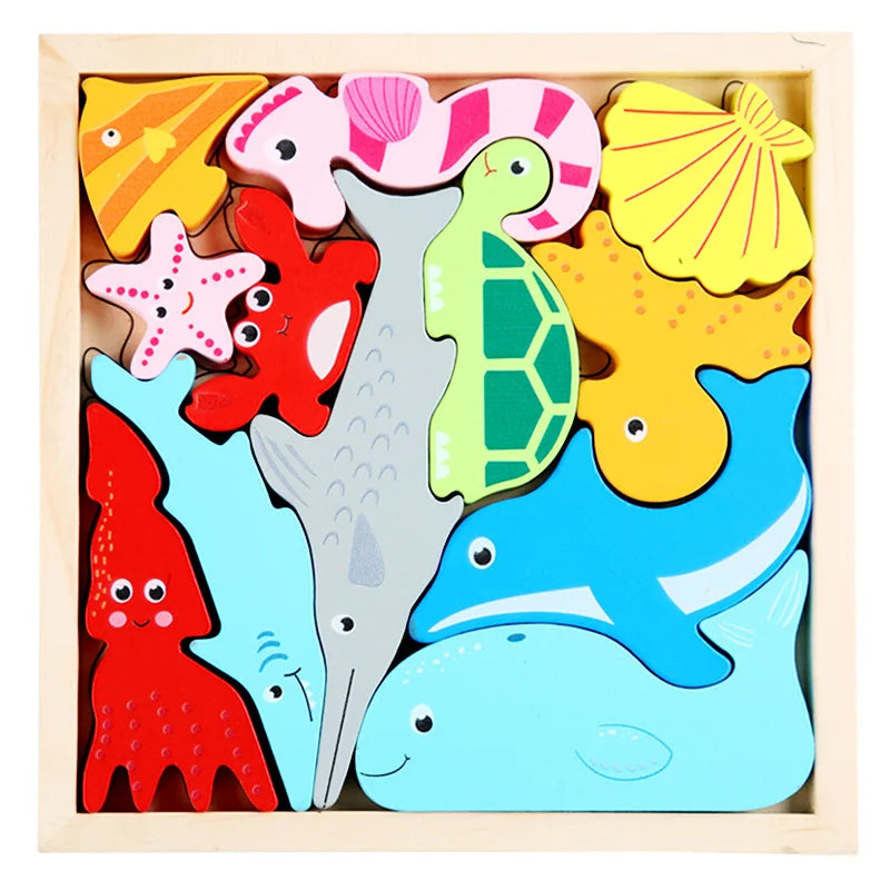 Houten 3D puzzel - Zeedieren