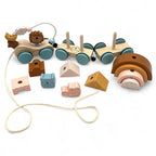 Houten speelgoedtrein dieren