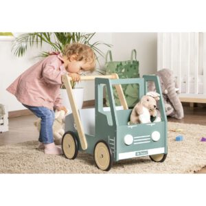 Leren loopwagen 'Kipplaster Fred', groen - Afbeelding 6