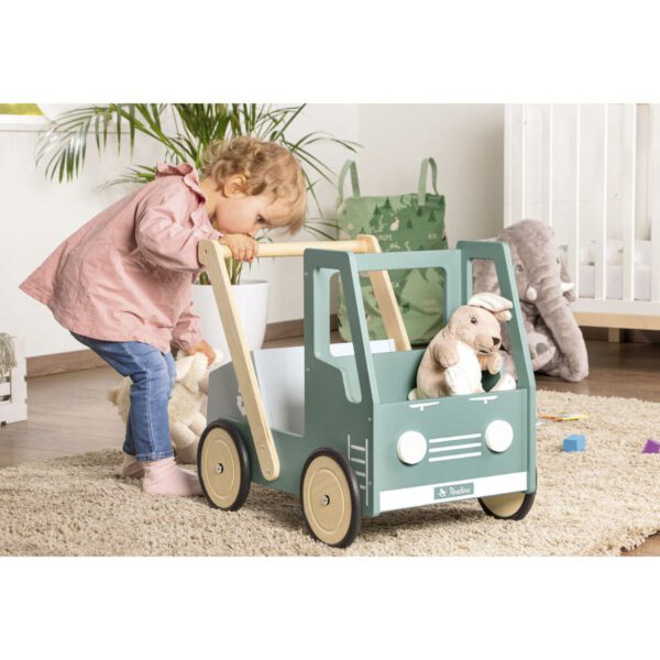 Leren loopwagen 'Kipplaster Fred', groen - Afbeelding 6