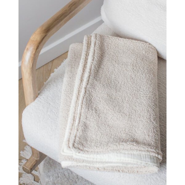 Wieg-/ledikant deken teddy light beige - Afbeelding 2