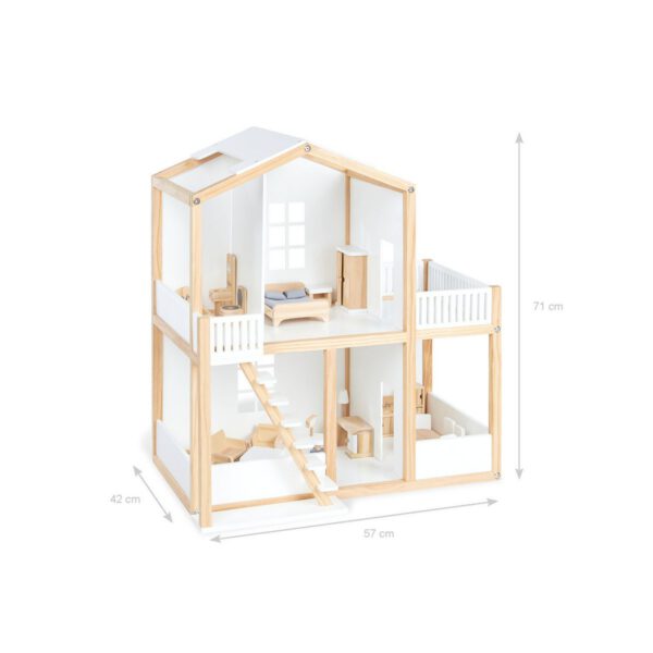 Poppenhuis 'Ida', wit - Afbeelding 2