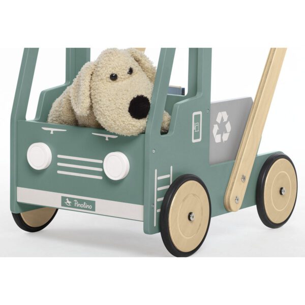 Leren loopwagen 'Kipplaster Fred', groen - Afbeelding 4