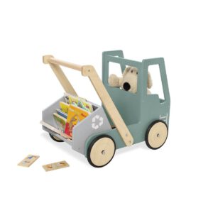 Leren loopwagen 'Kipplaster Fred', groen - Afbeelding 3