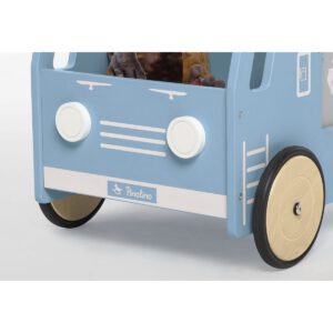 Leren loopwagen 'Kipplaster Fred', blauw - Afbeelding 4