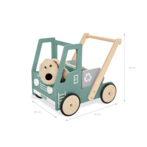 Leren loopwagen 'Kipplaster Fred', groen - Afbeelding 2