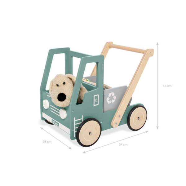 Leren loopwagen 'Kipplaster Fred', groen - Afbeelding 2