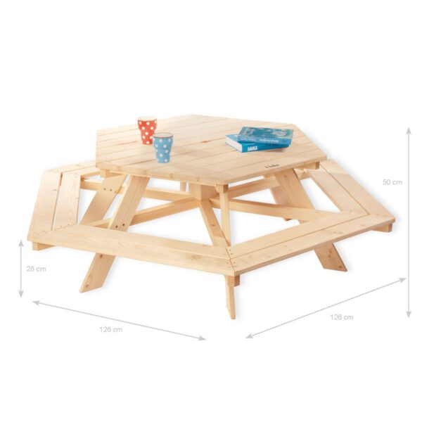 Kinderpicknickbank 'Nicki 6-Eck' naturel - Afbeelding 2