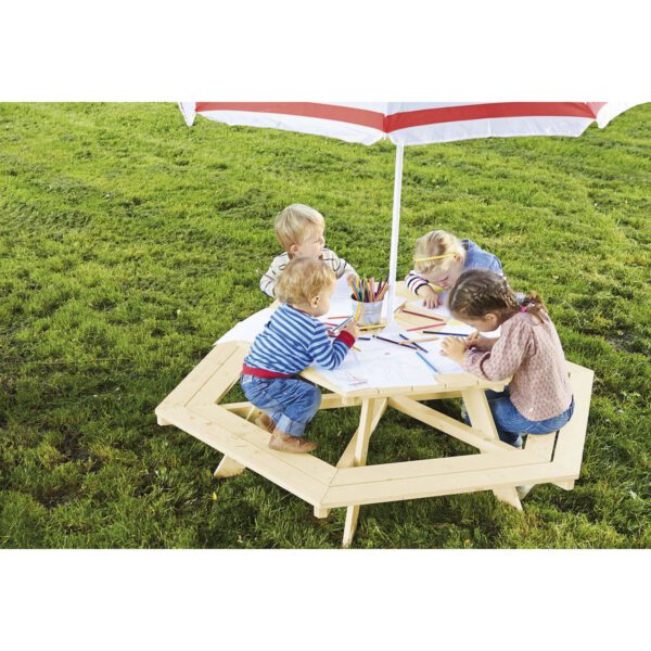 Kinderpicknickbank 'Nicki 6-Eck' naturel - Afbeelding 4