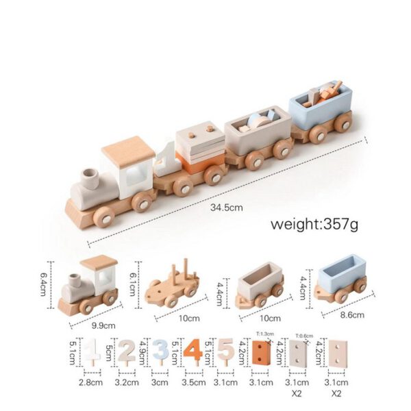 Houten speelgoedtrein verjaardag - Afbeelding 4